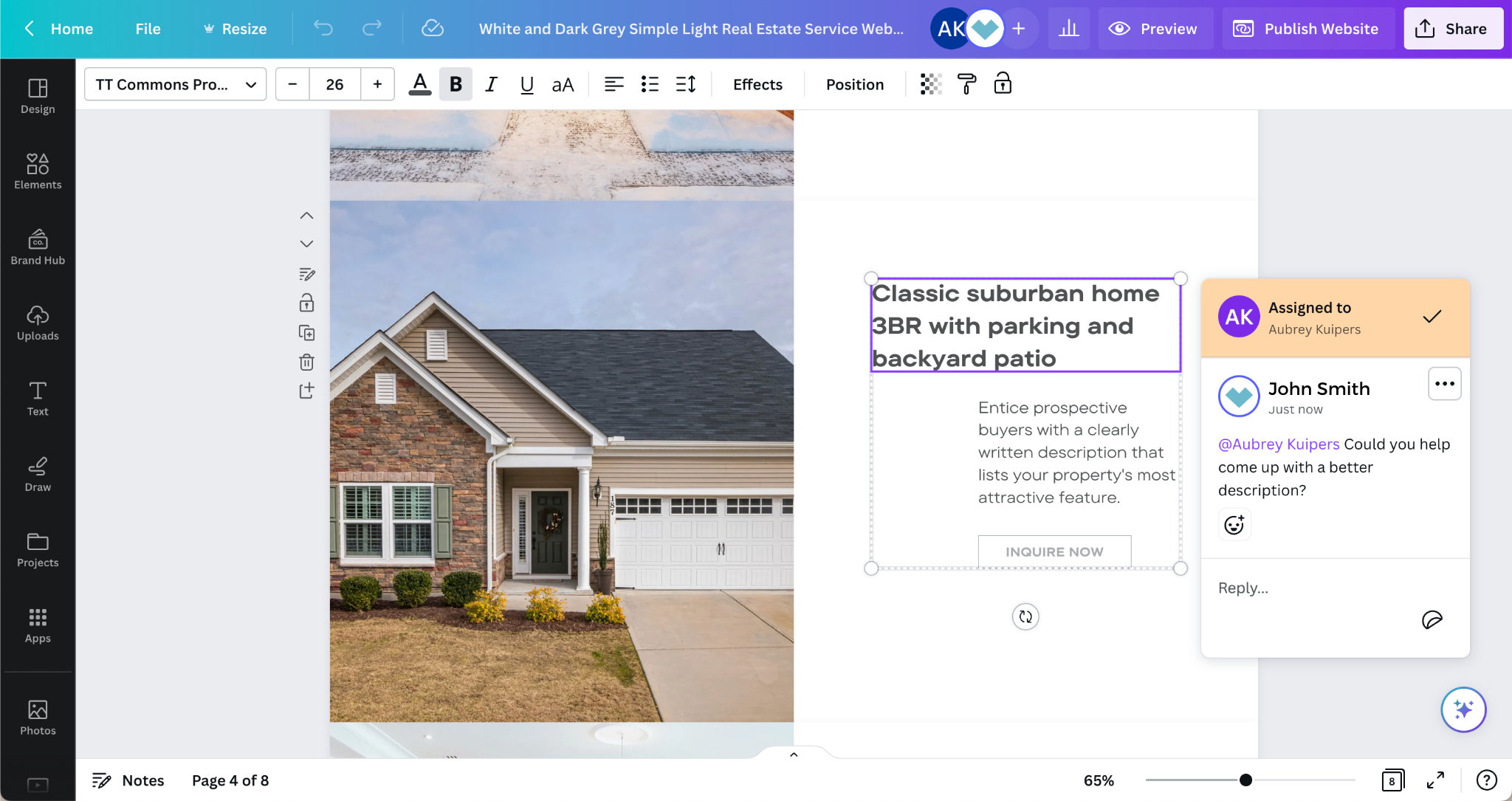 Collaboration in Canva for Real Estate Agents