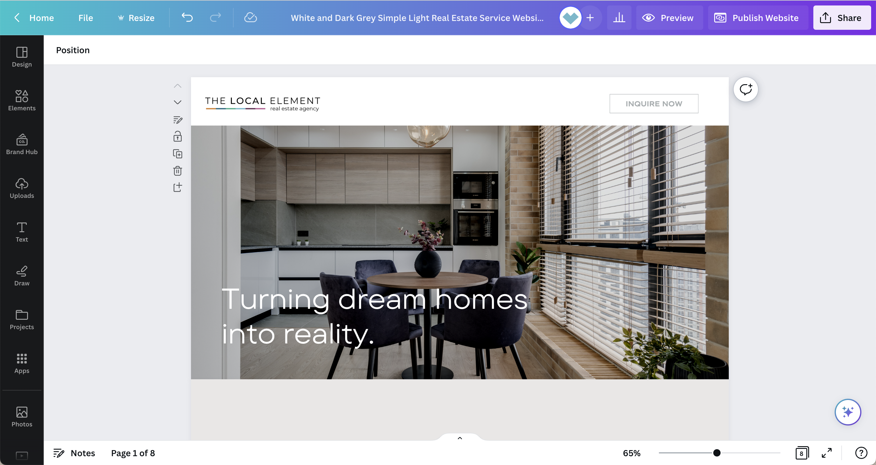 Canva Website for Real Estate Agents